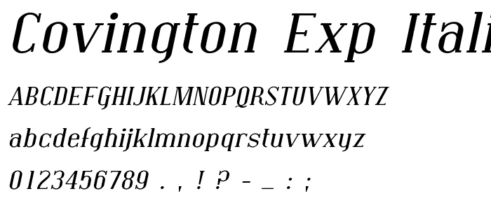 Covington Exp Italic font